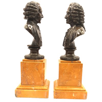 Antique French Grand Tour Bust Sculptures in Bronze, Set of 2-TCS-1180765