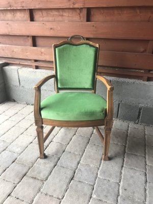 Antique French Green Armchair-OXJ-859712