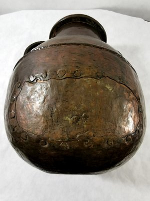 Antique French Hammered Copper Jug-QRS-571846