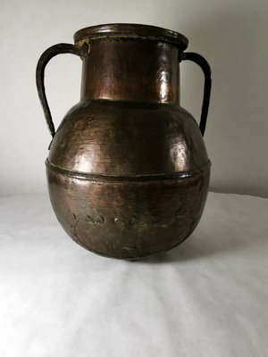 Antique French Hammered Copper Jug-QRS-571846