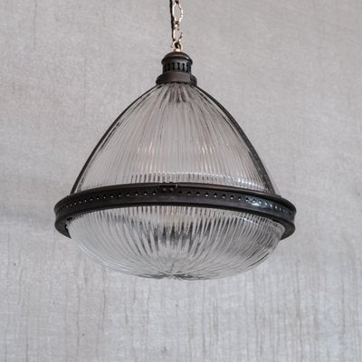 Antique French Holophane Prismatic Glass Pendant Light-JRP-1432070