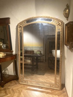 Antique French Louis XV Style Full Length Giltwood Pier Mirrors, 19th Century, Set of 2-AXE-1433413