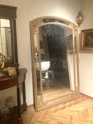 Antique French Louis XV Style Full Length Giltwood Pier Mirrors, 19th Century, Set of 2-AXE-1433413