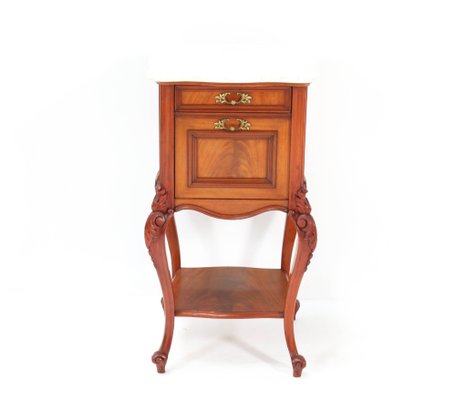 Antique French Louis XV Style Mahogany Nightstand, 1900s-MY-859970