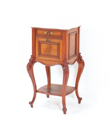 Antique French Louis XV Style Mahogany Nightstand, 1900s-MY-859970