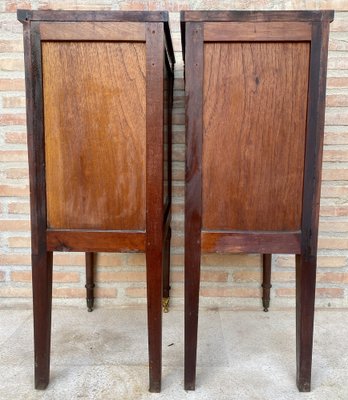 Antique French Louis XVI Walnut and Bronze Nightstands, 1920s, Set of 2-NOU-1743158