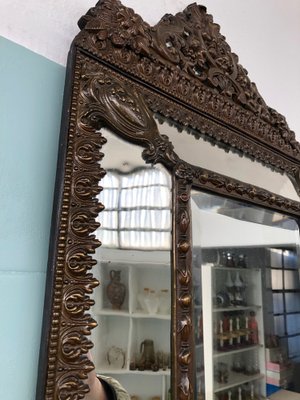 Antique French Mirror in Brass in Louis XIV Style-FOV-1807146