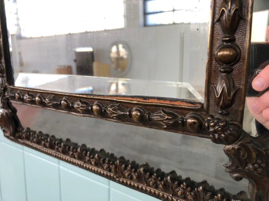 Antique French Mirror in Brass in Louis XIV Style-FOV-1807146