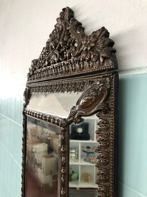 Antique French Mirror in Brass in Louis XIV Style-FOV-1807146