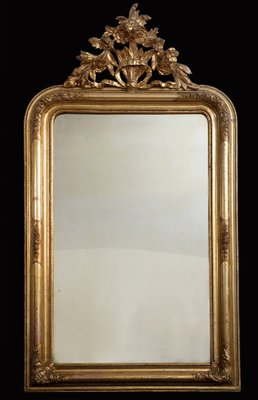 Antique French Mirror in Gilded and Carved Wood-KKK-1326066