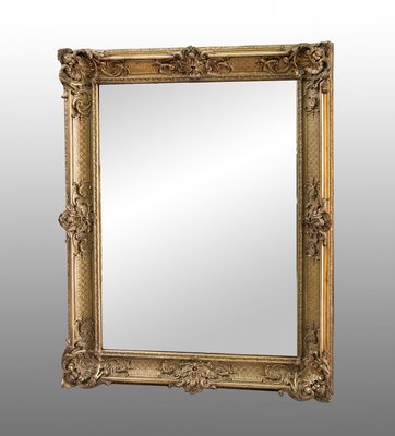 Antique French Napoleon III Mirror in Gilt and Carved Wood, 19th Century-KKK-1749343