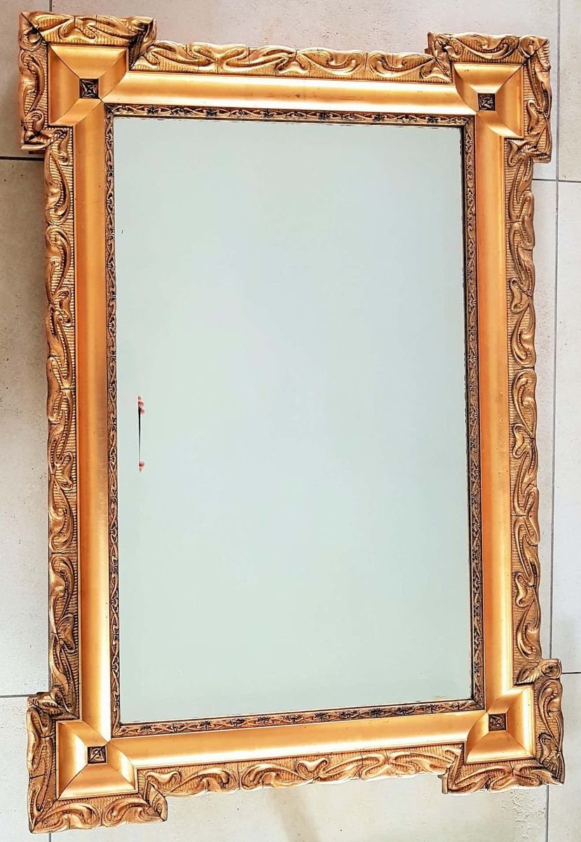 Antique French Napoleon Wall Golden Mirror, 1860