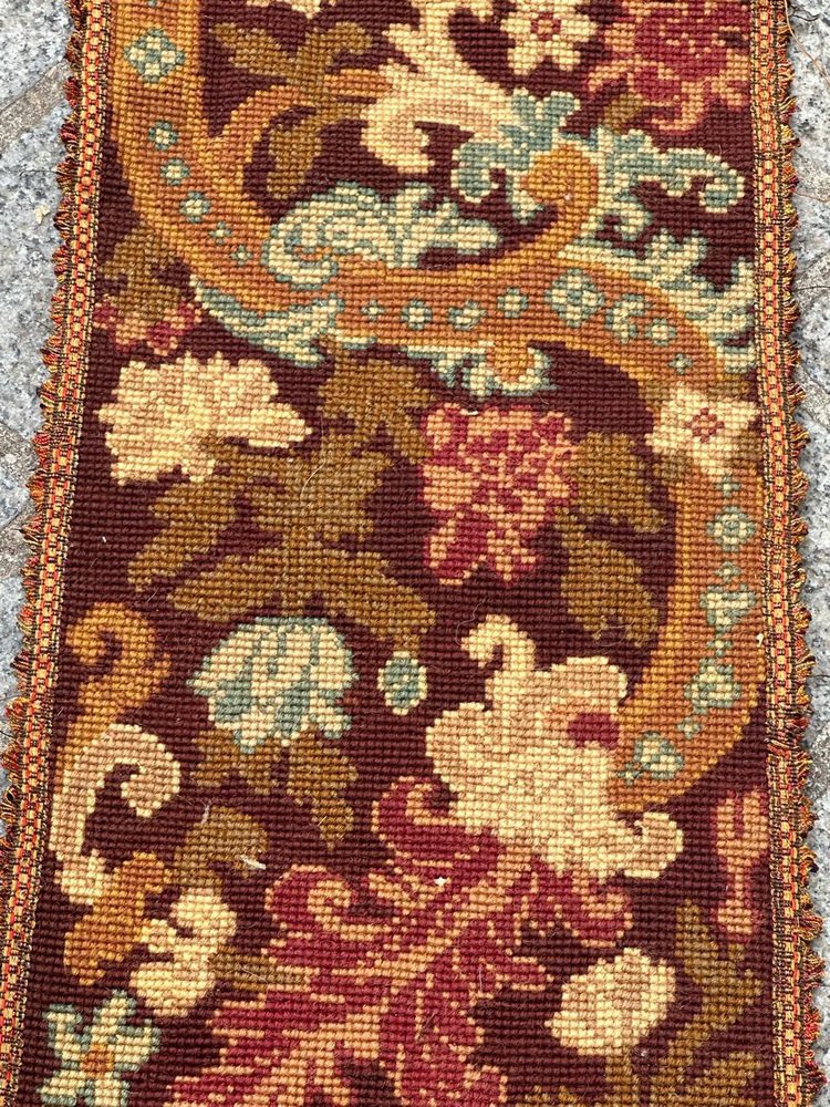 Antique French Needlepoint Panel or Border Tapestry, 1890s