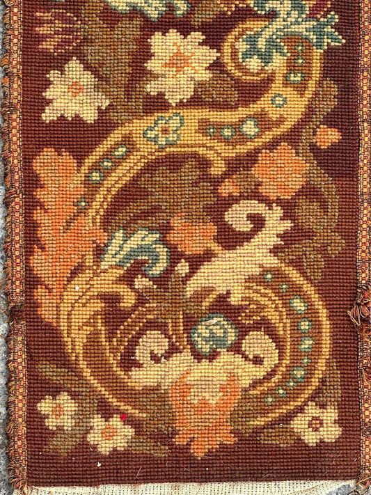 Antique French Needlepoint Panel or Border Tapestry, 1890s