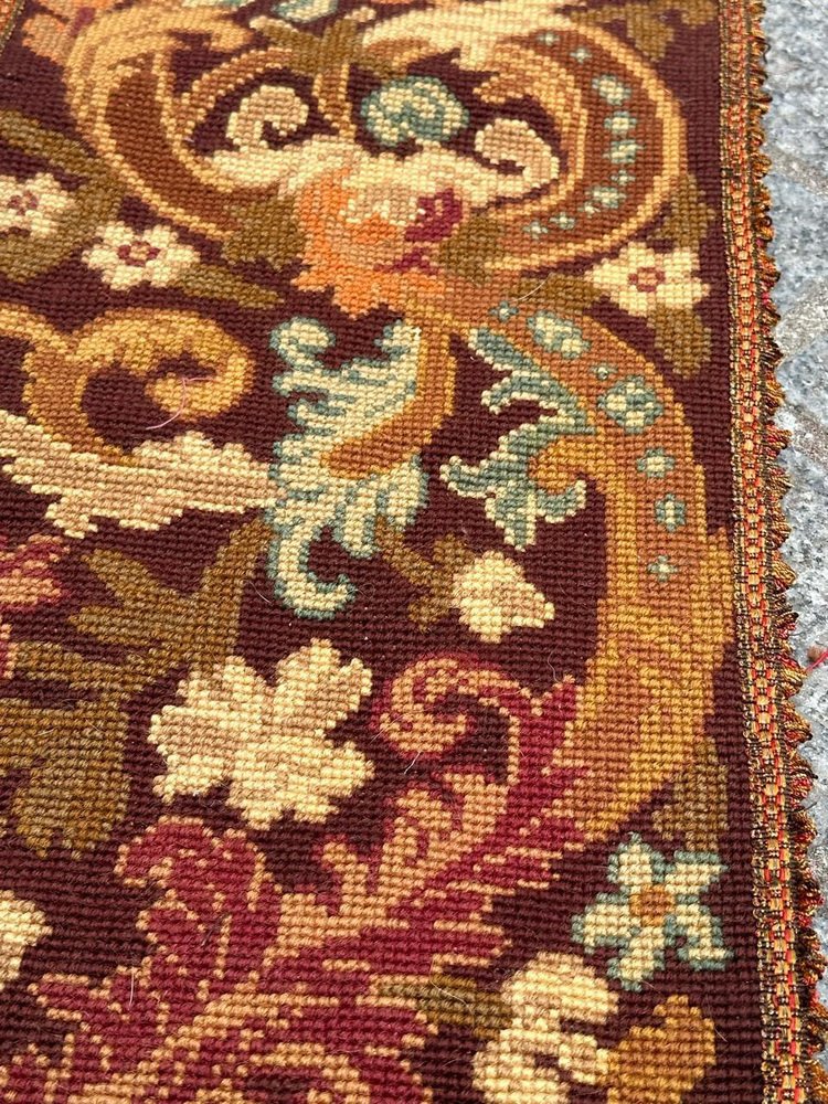 Antique French Needlepoint Panel or Border Tapestry, 1890s