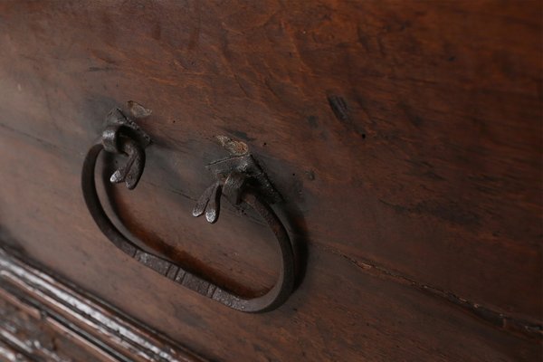 Antique French Oak Chest Linen Trunk, 1800-YSY-1334110