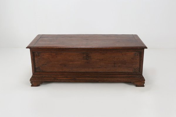 Antique French Oak Chest Linen Trunk, 1800-YSY-1334110