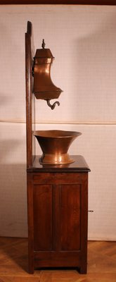 Antique French Oak & Copper Washstand, 1800s-HPU-846946