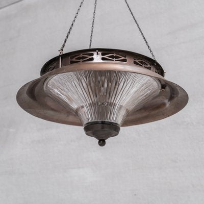 Antique French Pagoda Style Glass and Metal Pendant Light-JRP-1819178