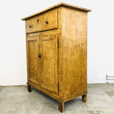 Antique French Painted Farmers Cabinet-LCQ-1300674