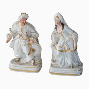 Antique French Paris Porcelain Porte Plume Statues for Ink Pens, 1835, Set of 2-DVX-1811217