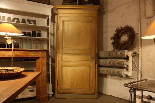 Antique French Patinated Corner Cupboard, 1860s