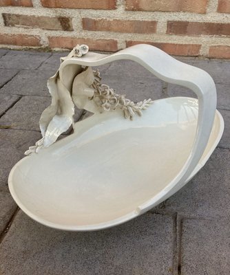 Antique French Porcelain Basket with Floral Decoration from Hb & Cie Choisy Le Roi-NOU-838720