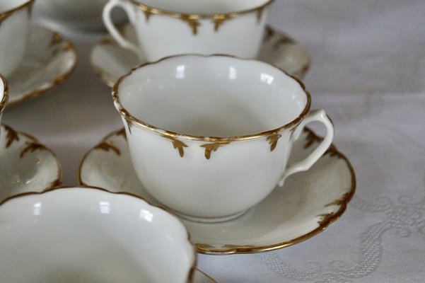 Antique French Porcelain Coffee Tea Set, 1865, Set of 13-DVX-1816587