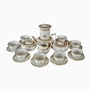 Antique French Porcelain Coffee Tea Set, 1865, Set of 13-DVX-1816587