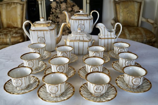 Antique French Porcelain Tea Service, 1840, Set of 16-DVX-1806160