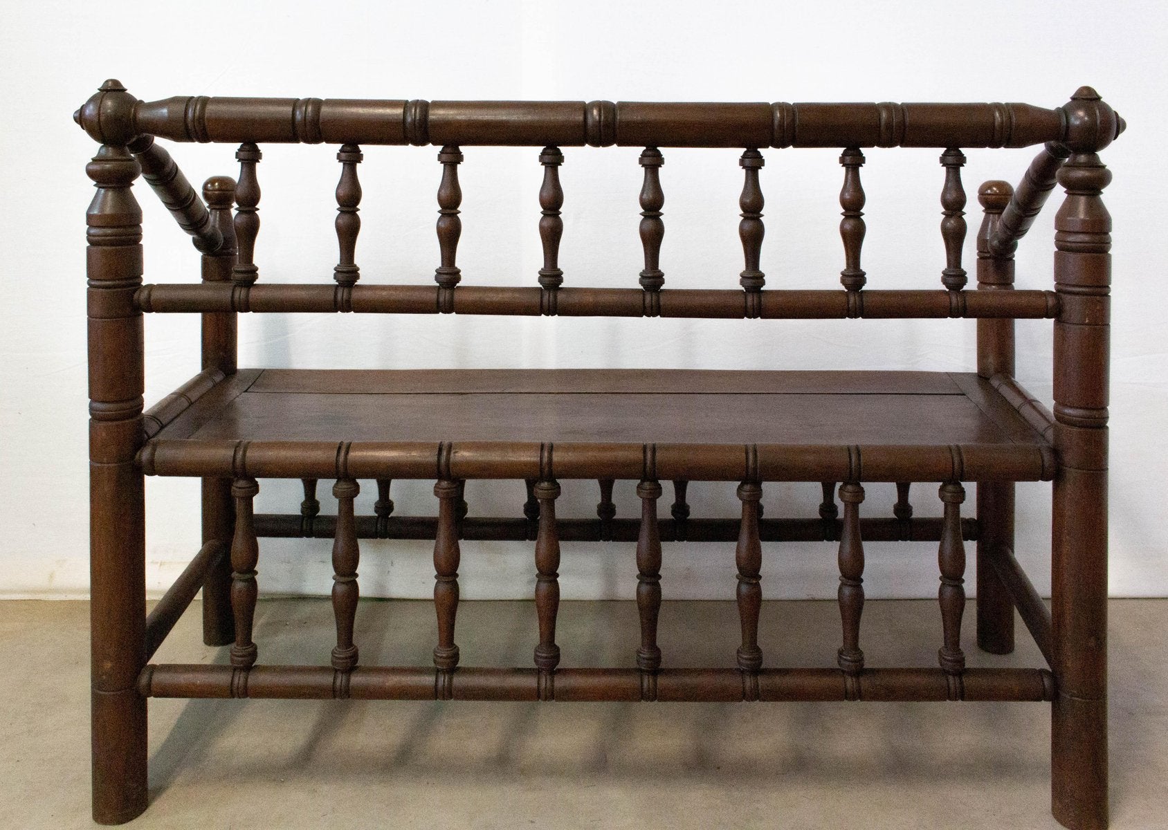 Antique French Provincial Baluster Bench in Turner's Chairs Style