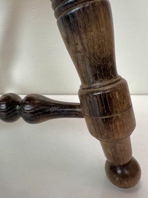 Antique French Turned Oak Stool, 1930s-WZZ-1447640