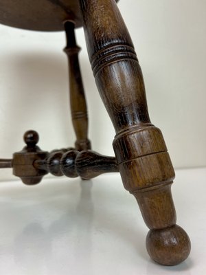 Antique French Turned Oak Stool, 1930s-WZZ-1447640