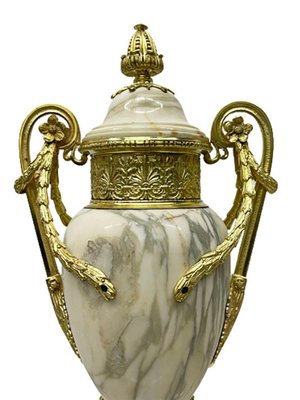 Antique French Vases in Marble with Ormolu, Set of 2-UCH-1251142