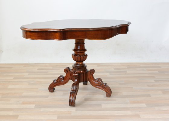 Antique French Veneer Coffee Table in Mahogany-GAP-1298633