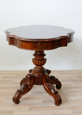 Antique French Veneer Coffee Table in Mahogany-GAP-1298633