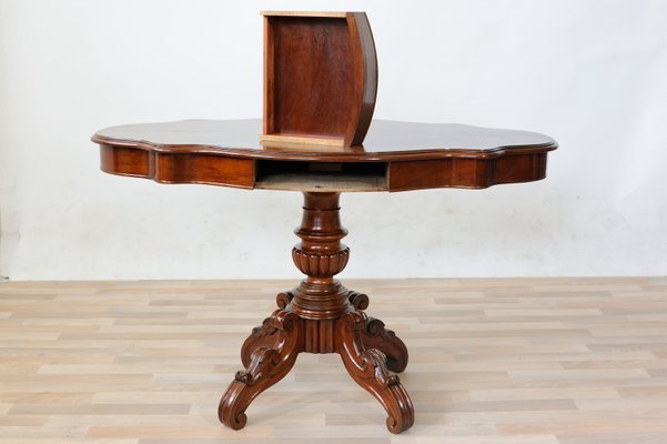 Antique French Veneer Coffee Table in Mahogany-GAP-1298633