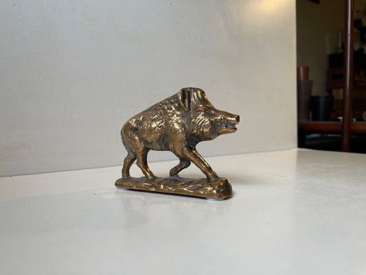 Antique French Wild Boar Sculpture in Bronze, 1920s-LCR-1336853