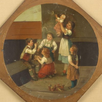 Antique Game Painting on Metal, 19th Century-VMM-2023915