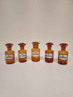 Antique German Apothecary Pharmacy Jars, Set of 5-NQV-1225755