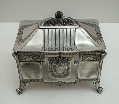 Antique German Art Nouveau Silver-Plated Jewelry Box from WMF-FER-785565