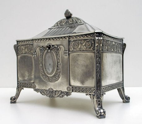 Antique German Art Nouveau Silver-Plated Jewelry Box from WMF-FER-785565