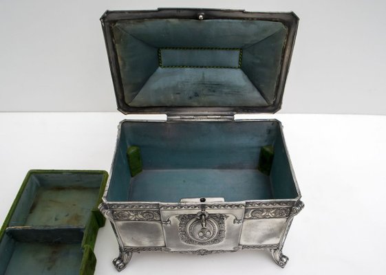 Antique German Art Nouveau Silver-Plated Jewelry Box from WMF-FER-785565