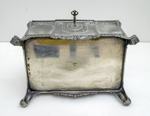 Antique German Art Nouveau Silver-Plated Jewelry Box from WMF-FER-785565