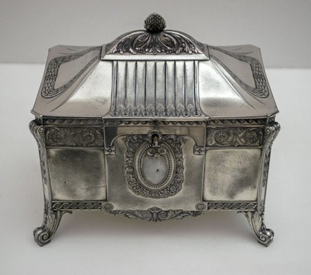 Antique German Art Nouveau Silver-Plated Jewelry Box from WMF-FER-785565