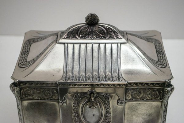 Antique German Art Nouveau Silver-Plated Jewelry Box from WMF-FER-785565