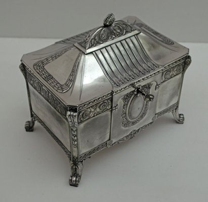 Antique German Art Nouveau Silver-Plated Jewelry Box from WMF-FER-785565