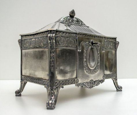 Antique German Art Nouveau Silver-Plated Jewelry Box from WMF-FER-785565