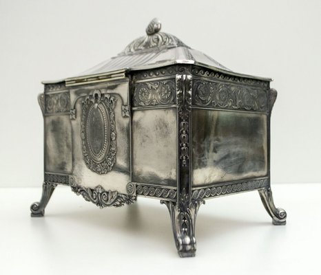 Antique German Art Nouveau Silver-Plated Jewelry Box from WMF-FER-785565