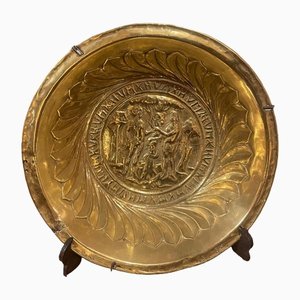 Antique German Offering Basin in Brass, 1500s-HPU-1452854